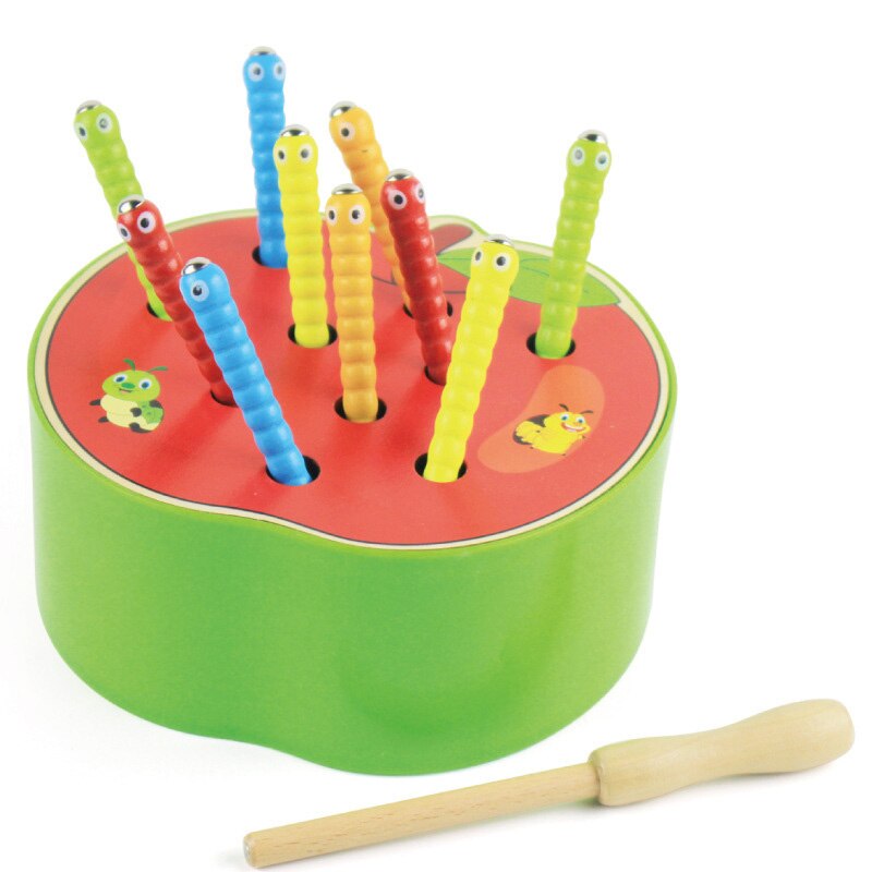 Pull Carrot Set Wooden Toy Shape Matching Puzzle Kids Wood Game Educational Montessori Toys For Children