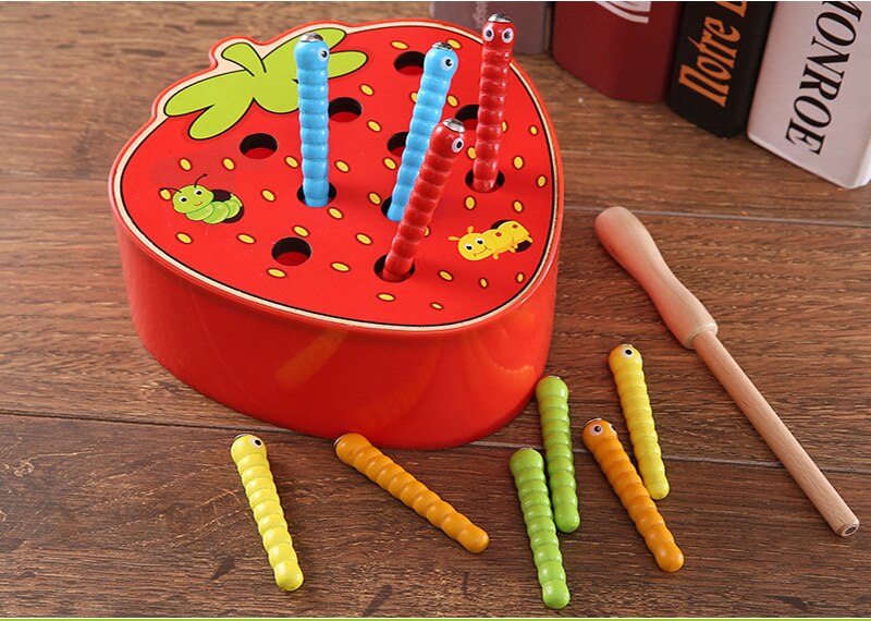 Pull Carrot Set Wooden Toy Shape Matching Puzzle Kids Wood Game Educational Montessori Toys For Children