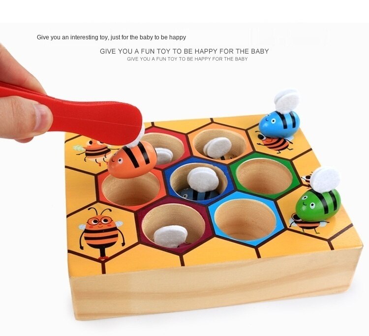 Pull Carrot Set Wooden Toy Shape Matching Puzzle Kids Wood Game Educational Montessori Toys For Children