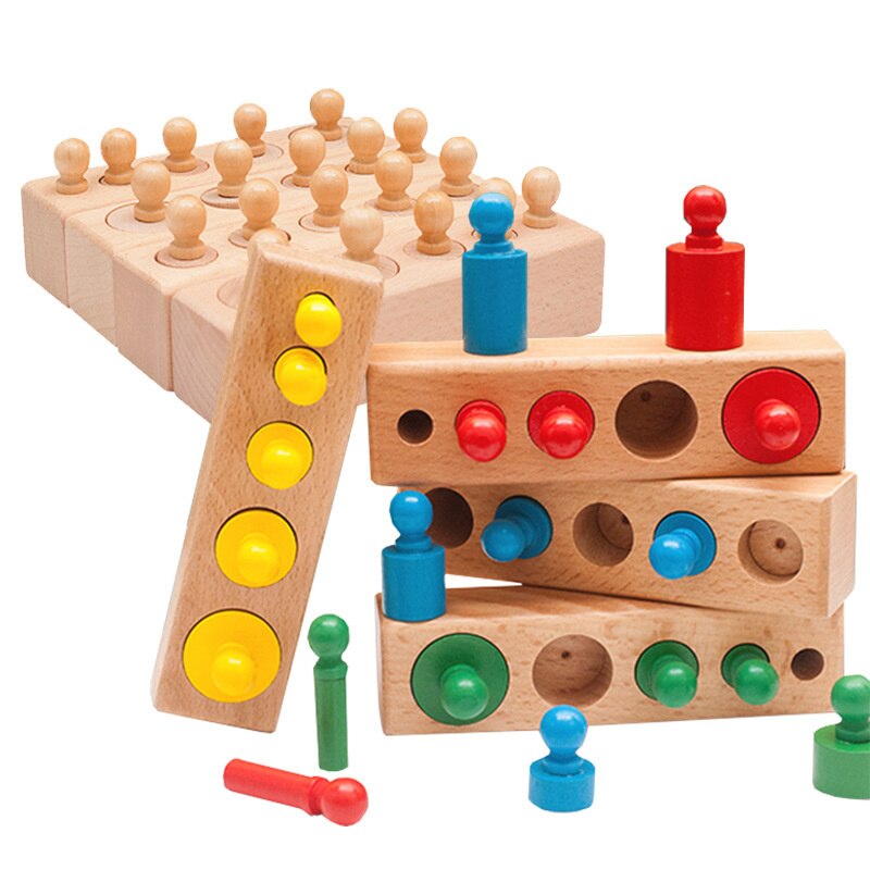 Pull Carrot Set Wooden Toy Shape Matching Puzzle Kids Wood Game Educational Montessori Toys For Children