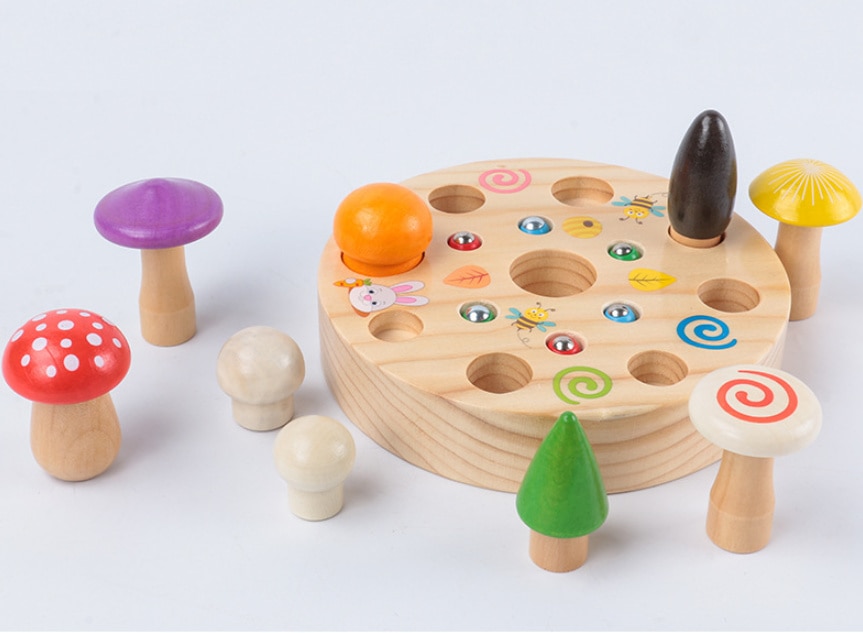 Pull Carrot Set Wooden Toy Shape Matching Puzzle Kids Wood Game Educational Montessori Toys For Children