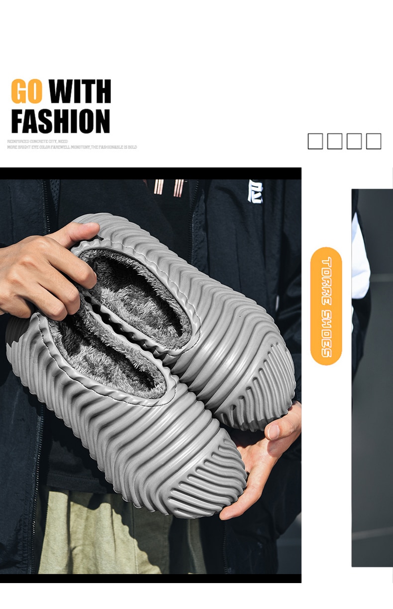 Sneakers Slippers New Soft Non-Slip Home Shoes Yeez Winter Warm Plush Cozy Rubber Waterproof Shoes