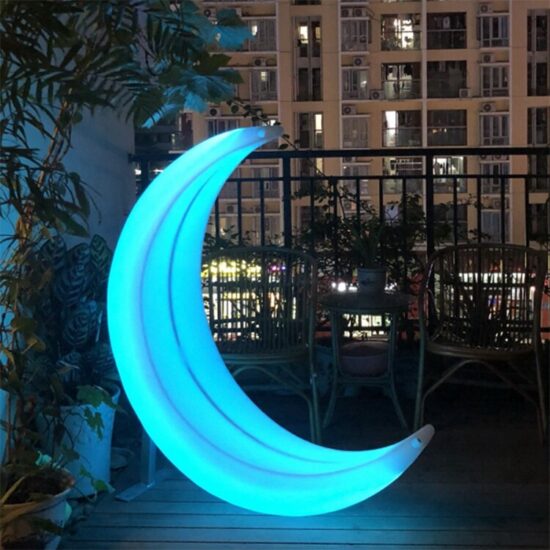 swing Chair rocking Leisure LED luminous web celebrity moon swing simple round lift chair for park balcony - Image 3