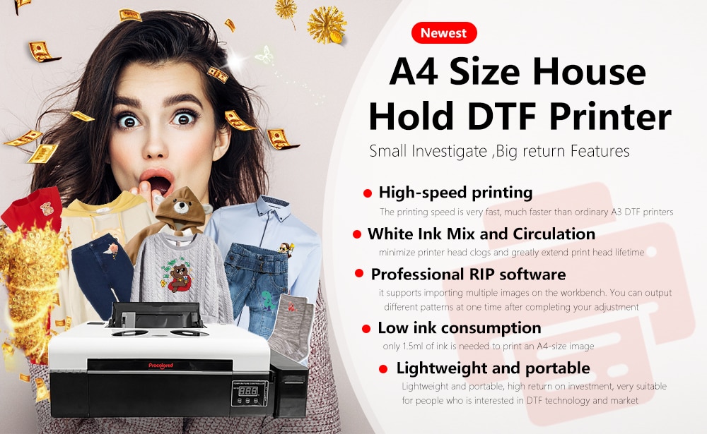 Printer For T-Shirts, Print DTF A3 Print Machine DTF T shirt Printer Print Direct to Transfer Film Sublimation