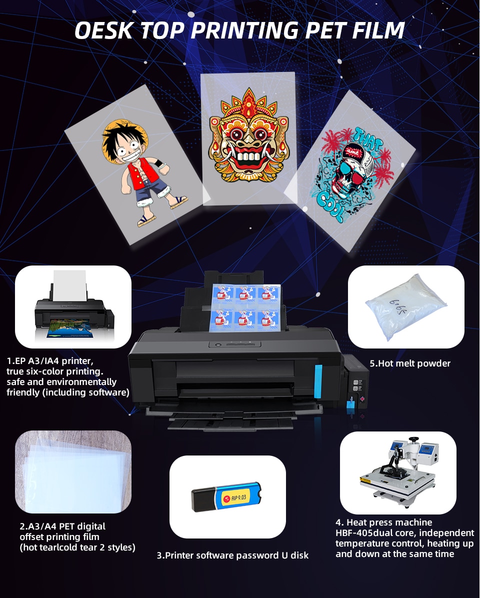 DTF Printer For EPSON L805 DTF T-shirt Printing Machine Directly Transfer Film Printer For Fabric Hoodies Shoes A4 DTF Printer