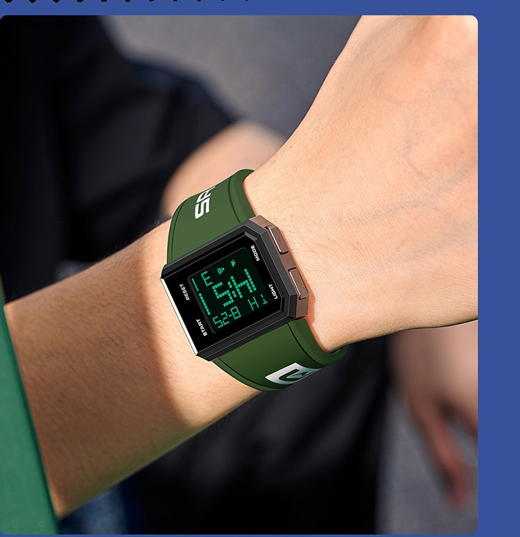 Digital Watch Chronograph Sport Electronic Bracelet 50M Waterproof Wristwatch Alarm Clock Watches