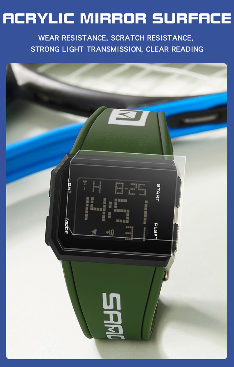 Digital Watch Chronograph Sport Electronic Bracelet 50M Waterproof Wristwatch Alarm Clock Watches