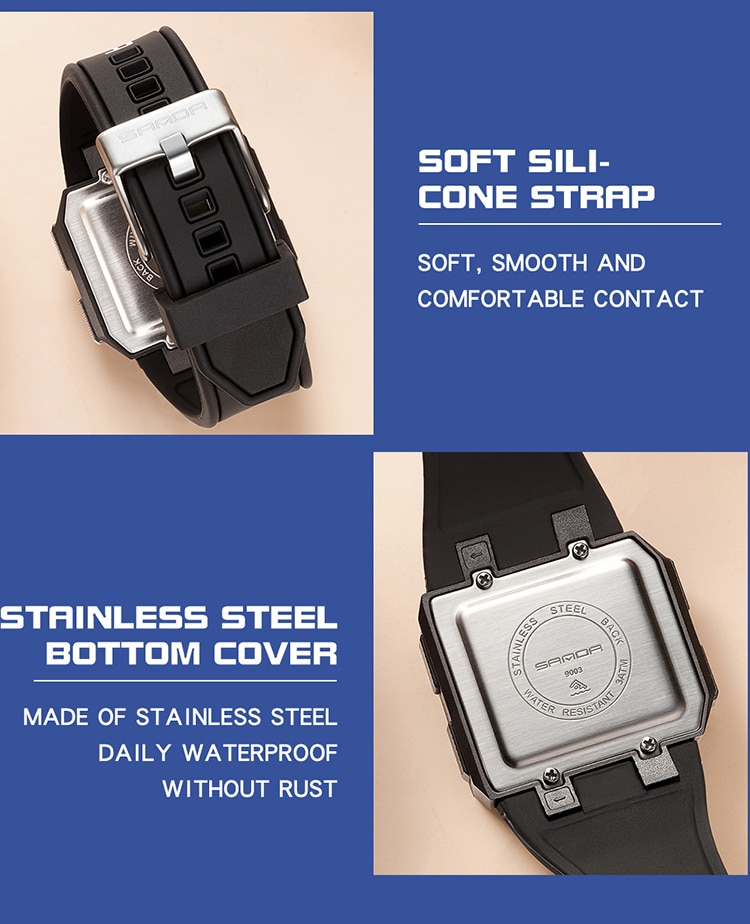 Digital Watch Chronograph Sport Electronic Bracelet 50M Waterproof Wristwatch Alarm Clock Watches
