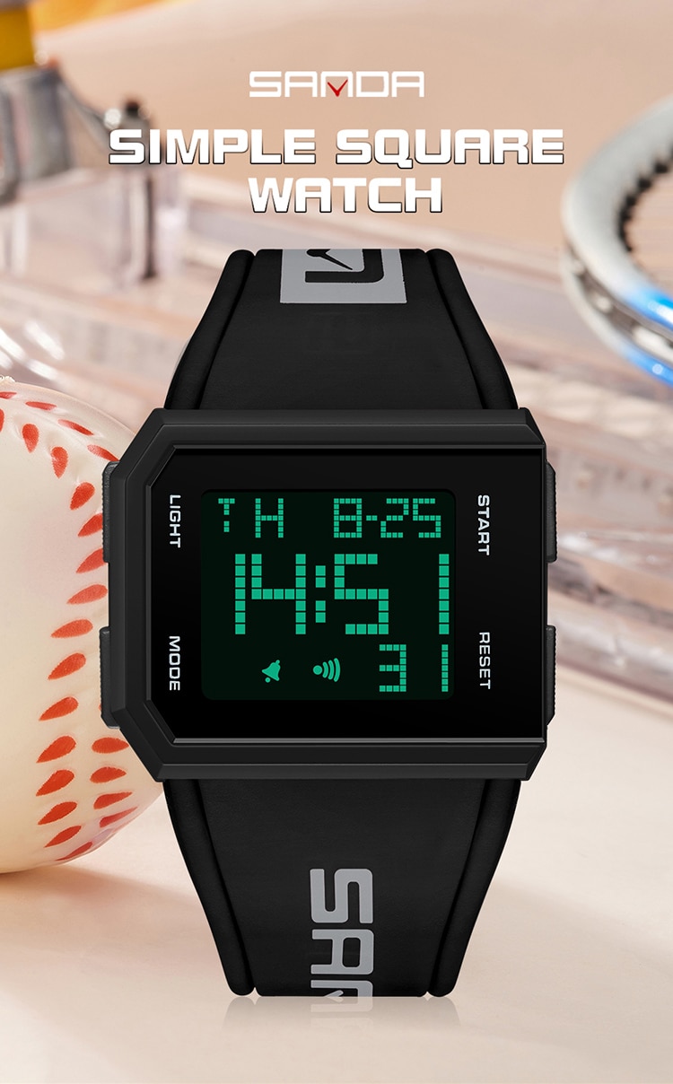 Digital Watch Chronograph Sport Electronic Bracelet 50M Waterproof Wristwatch Alarm Clock Watches