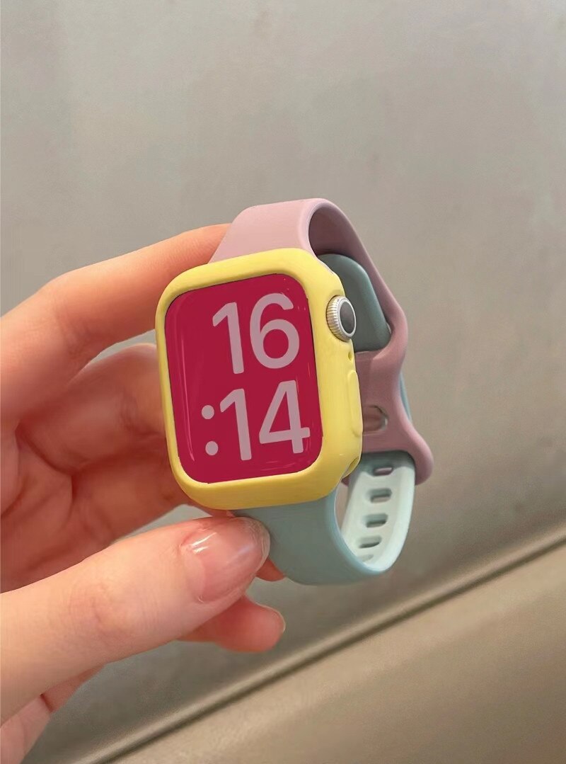 Strap for Apple Watch Band 49Ultra 8SE 41/45mm Rubber Loop for Iwatch 38/42 40/44mm Popular Slim Silicone