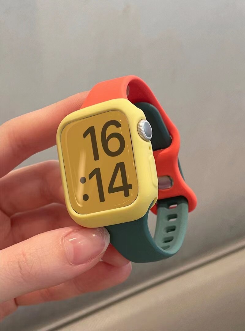 Strap for Apple Watch Band 49Ultra 8SE 41/45mm Rubber Loop for Iwatch 38/42 40/44mm Popular Slim Silicone