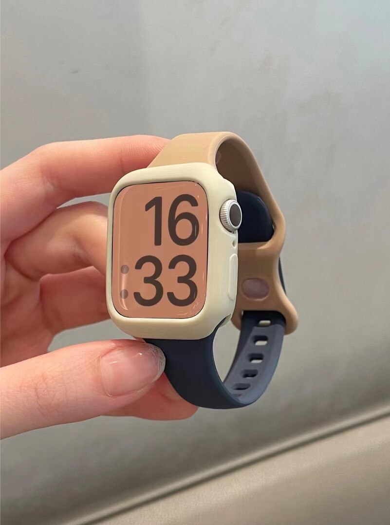 Strap for Apple Watch Band 49Ultra 8SE 41/45mm Rubber Loop for Iwatch 38/42 40/44mm Popular Slim Silicone