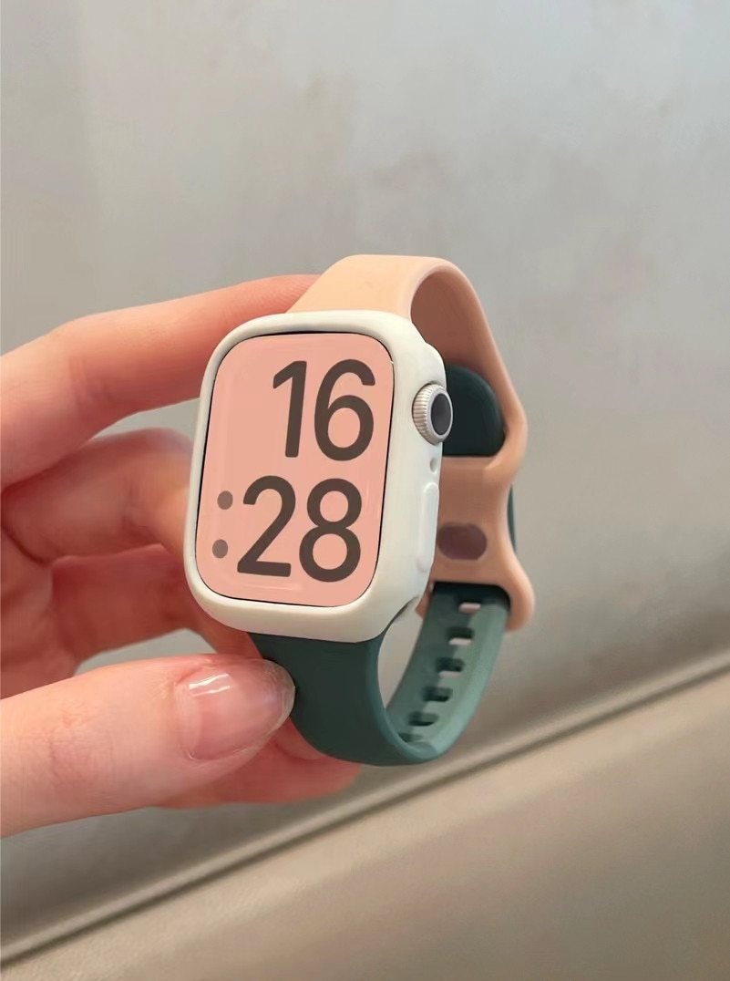 Strap for Apple Watch Band 49Ultra 8SE 41/45mm Rubber Loop for Iwatch 38/42 40/44mm Popular Slim Silicone