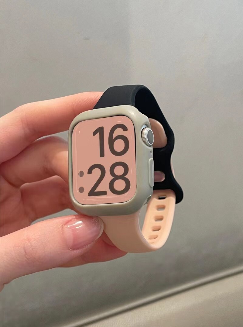 Strap for Apple Watch Band 49Ultra 8SE 41/45mm Rubber Loop for Iwatch 38/42 40/44mm Popular Slim Silicone