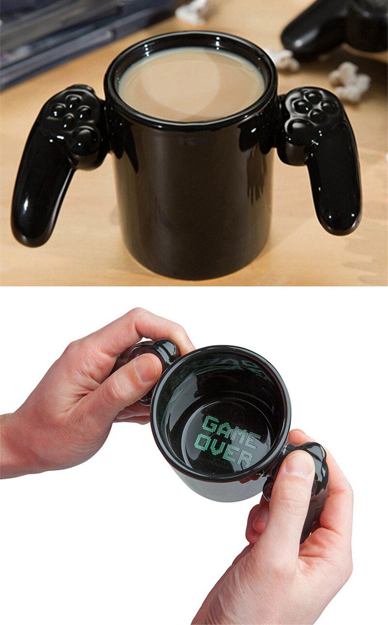 Ceramic Game Over Coffee Mug Creative 3D Game Controller Handle Cup For Home Office Game Boy Best Gift