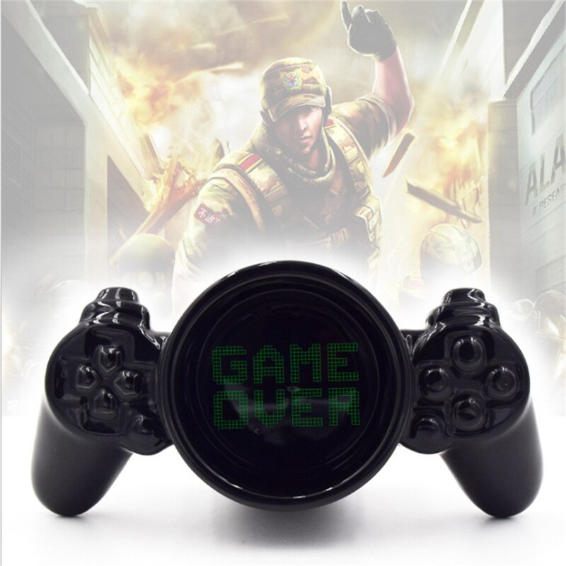 Ceramic Game Over Coffee Mug Creative 3D Game Controller Handle Cup For Home Office Game Boy Best Gift