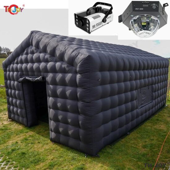 Tent Inflatable Nightclub Portable Inflatable Party Tent 7x5m Disco Light N Fog Machine Black Cube Bar