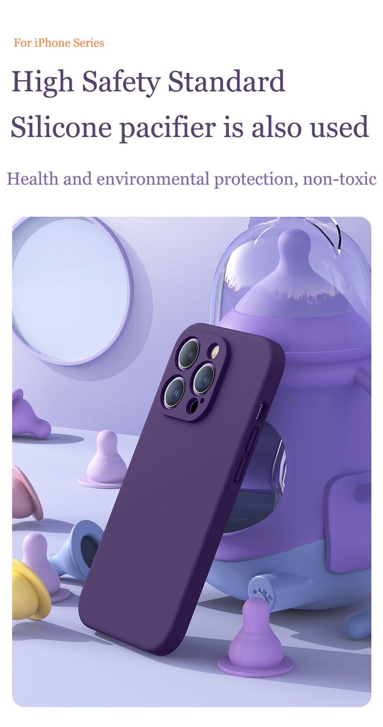 Phone Case For iPhone UTOPER Square Liquid Silicone With Microfiber Strong Protection Back Cover