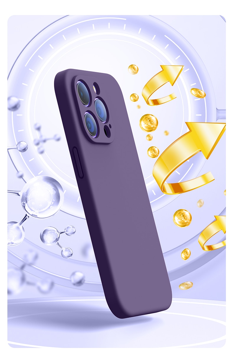 Phone Case For iPhone UTOPER Square Liquid Silicone With Microfiber Strong Protection Back Cover