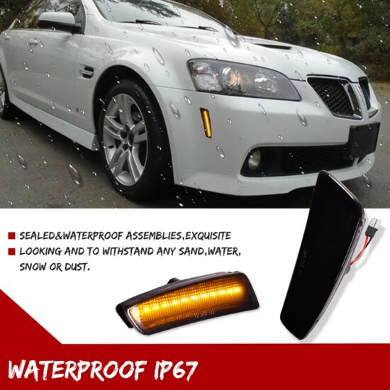 LED Car Front Side Fender Lights Turn Signal Light For 2008-2009 Pontiac G8 GT GXP - Image 2