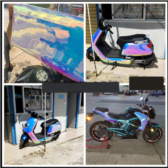 Holographic Rainbow Vinyl Wrap Body Car Film Iridescent Chrome Car Sticker Sheet Laser Plating 60cmX135cm - Image 2