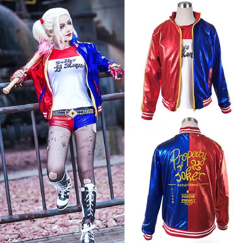 Costumes Quinn Squad Harley Monster coat JacketT Shirt Pants Bracelet Belt necklace Gloves Accessories Full S Costumes Quinn Squad Harley Monster coat JacketT Shirt Pants Bracelet Belt necklace Gloves Accessories Full S