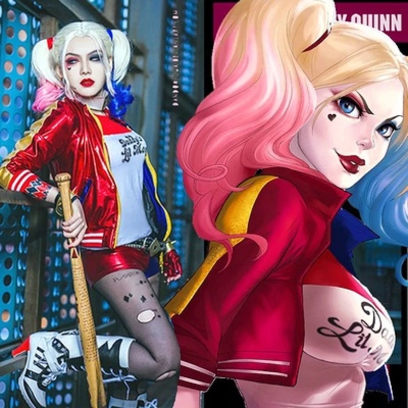 Costumes Quinn Squad Harley Monster coat JacketT Shirt Pants Bracelet Belt necklace Gloves Accessories Full S Costumes Quinn Squad Harley Monster coat JacketT Shirt Pants Bracelet Belt necklace Gloves Accessories Full S