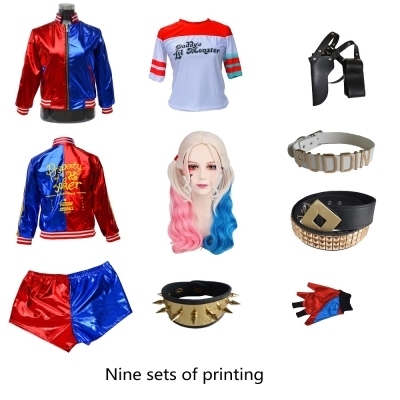 Costumes Quinn Squad Harley Monster coat JacketT Shirt Pants Bracelet Belt necklace Gloves Accessories Full S Costumes Quinn Squad Harley Monster coat JacketT Shirt Pants Bracelet Belt necklace Gloves Accessories Full S