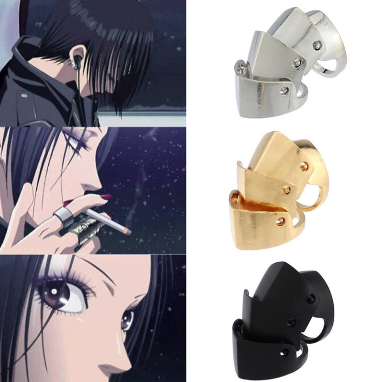 Anime Oosaki Nana Rings Cool Punk Gothic Rock Scroll Joint Armor Knuckle Metal Finger Rings Cosplay Gifts