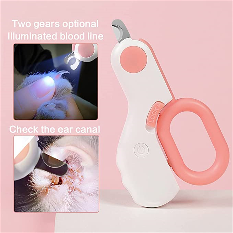 مقص أظافر الحيوانات المهني مع مقص ضوء ليد Professional Animal Nail Clipper With Led Light Scissors