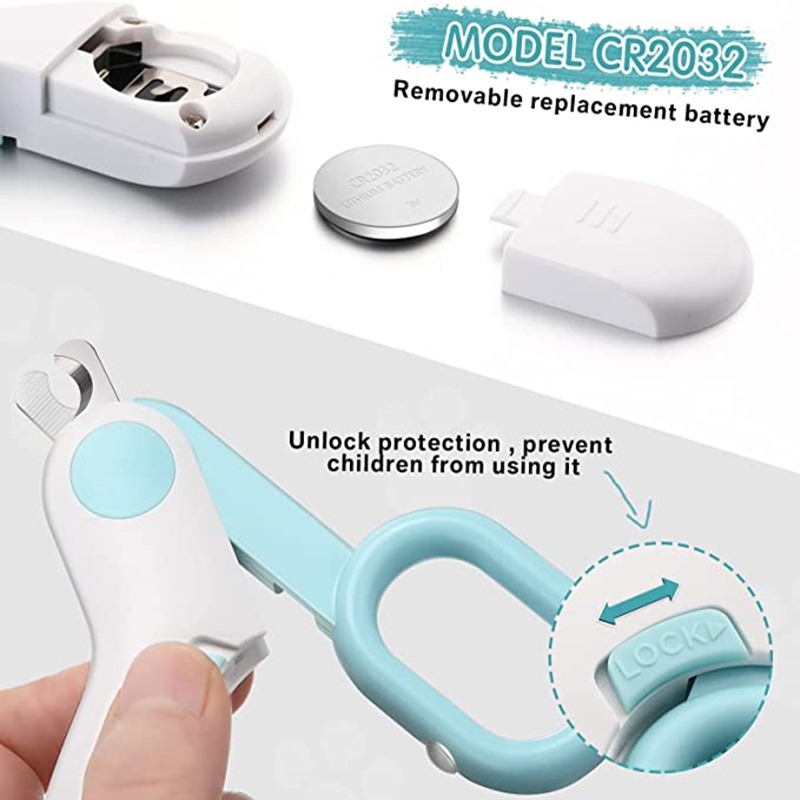 مقص أظافر الحيوانات المهني مع مقص ضوء ليد Professional Animal Nail Clipper With Led Light Scissors