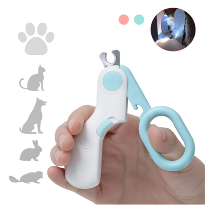 مقص أظافر الحيوانات المهني مع مقص ضوء ليد Professional Animal Nail Clipper With Led Light Scissors