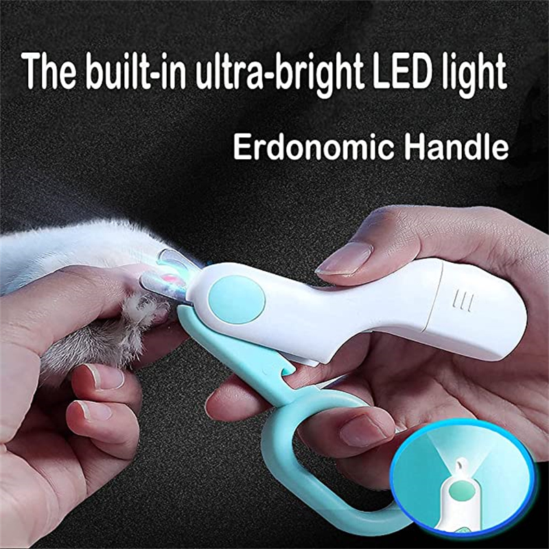 مقص أظافر الحيوانات المهني مع مقص ضوء ليد Professional Animal Nail Clipper With Led Light Scissors