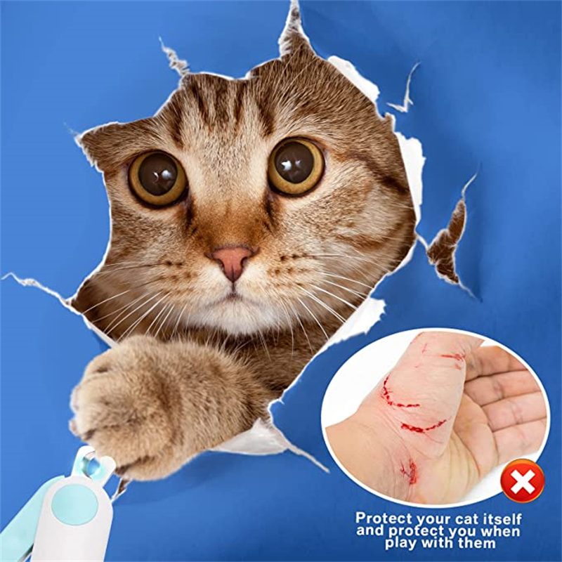 مقص أظافر الحيوانات المهني مع مقص ضوء ليد Professional Animal Nail Clipper With Led Light Scissors