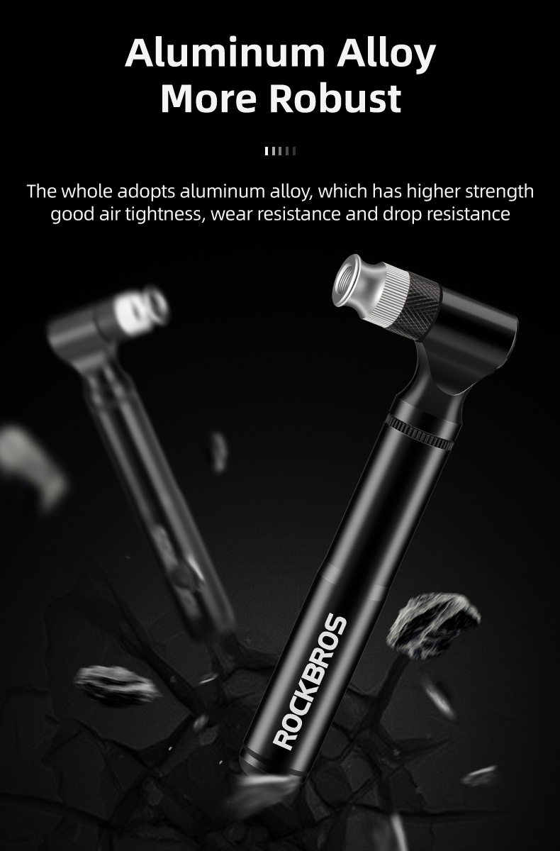 ROCKBROS Bicycle Pump130PSI Air Pump Aluminum Alloy Portable ROCKBROS Bicycle Pump130PSI Air Pump Aluminum Alloy Portable