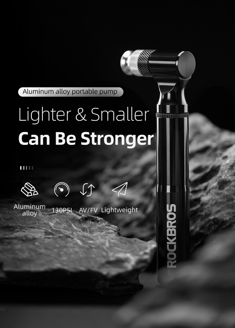 ROCKBROS Bicycle Pump130PSI Air Pump Aluminum Alloy Portable ROCKBROS Bicycle Pump130PSI Air Pump Aluminum Alloy Portable