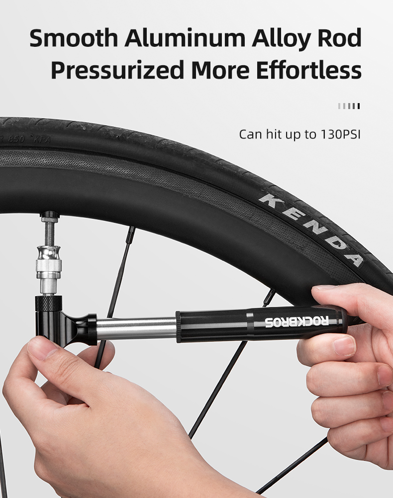 ROCKBROS Bicycle Pump130PSI Air Pump Aluminum Alloy Portable ROCKBROS Bicycle Pump130PSI Air Pump Aluminum Alloy Portable