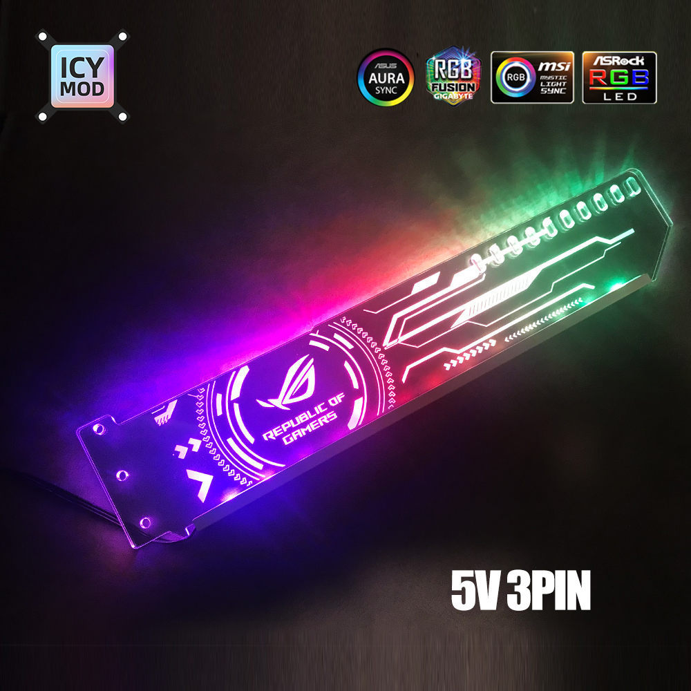 RGB VGA Holder Graphics Stand Customizable AURA DIY PC Water Cooler CPU RGB VGA Holder Graphics Stand Customizable AURA DIY PC Water Cooler CPU