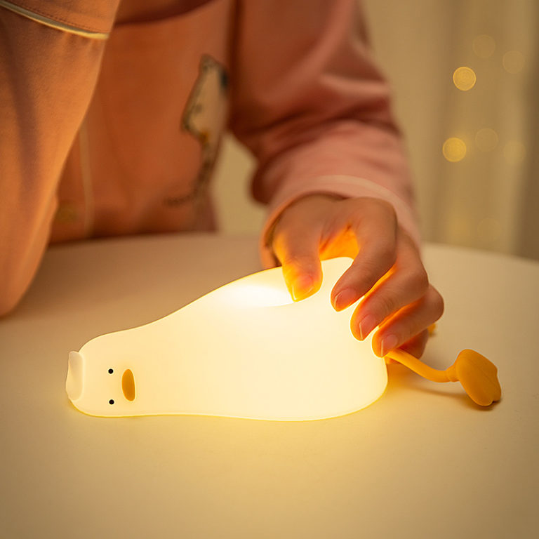 Duck Nightlights Cartoon Led Rechargeable Silicone Lamp Patting Switch Children Kid Bedroom Decoration Birthday Gift - Image 2