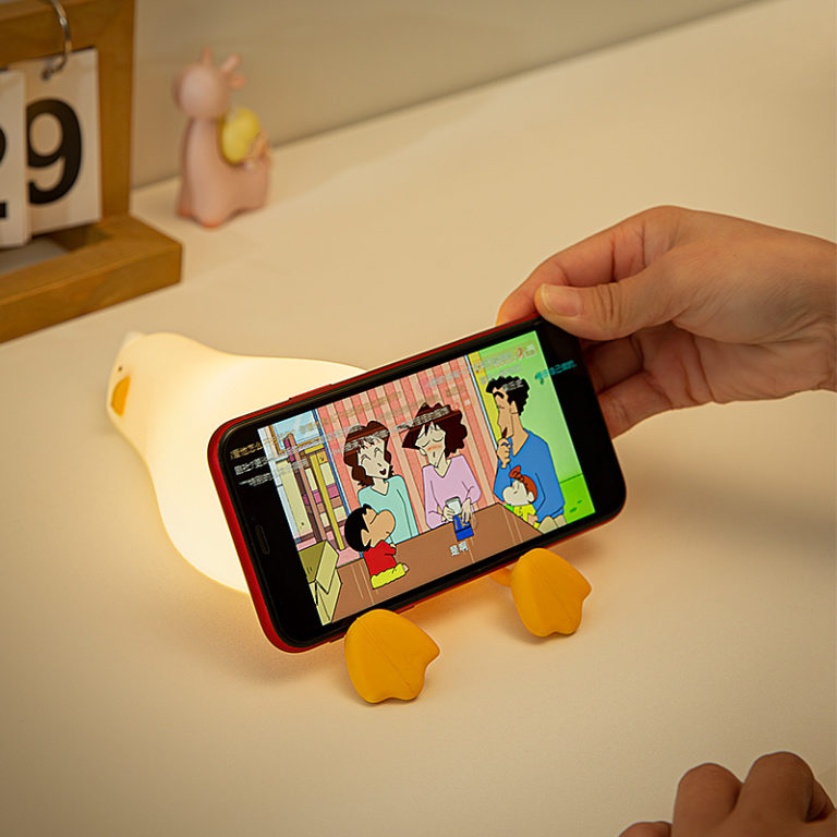 Duck Nightlights Cartoon Led Rechargeable Silicone Lamp Patting Switch Children Kid Bedroom Decoration Birthday Gift - Image 3