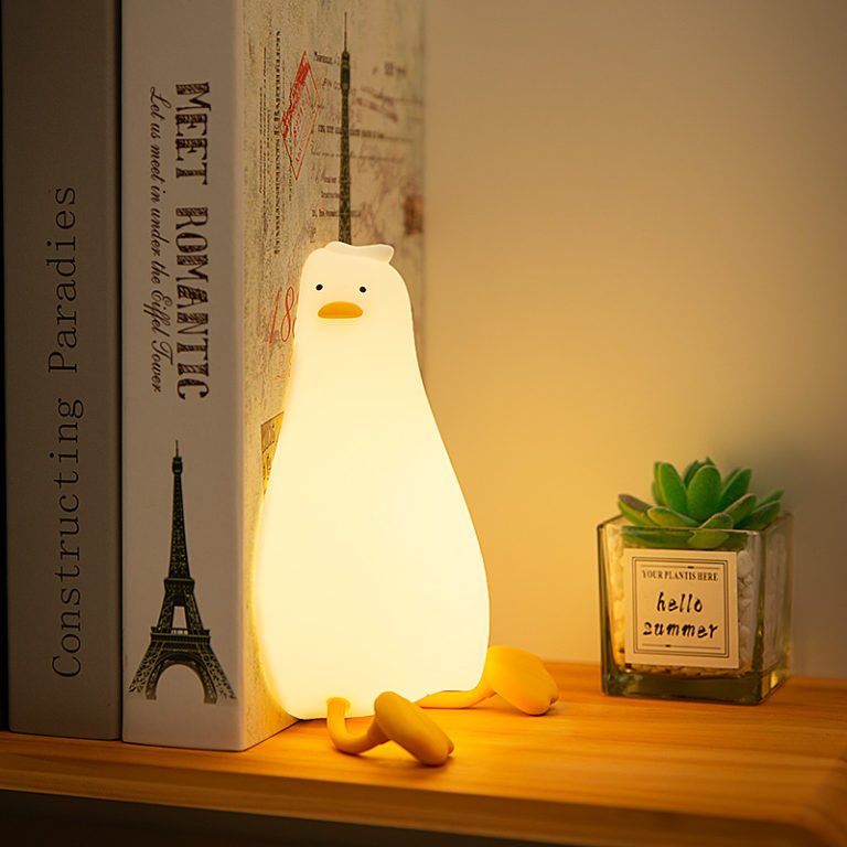 Duck Nightlights Cartoon Led Rechargeable Silicone Lamp Patting Switch Children Kid Bedroom Decoration Birthday Gift - Image 4