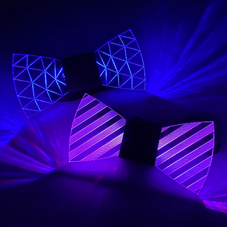 LED Acrylic Bow Tie Luminous For DJ Dance Glow Party Decoration Novelty Gift - Image 2