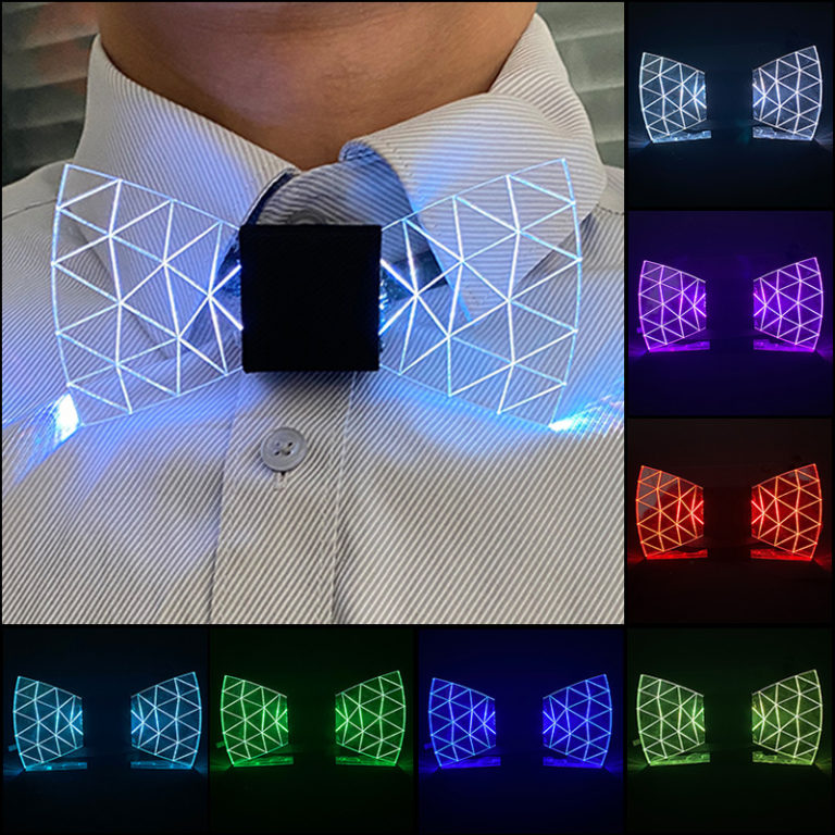 LED Acrylic Bow Tie Luminous For DJ Dance Glow Party Decoration Novelty Gift