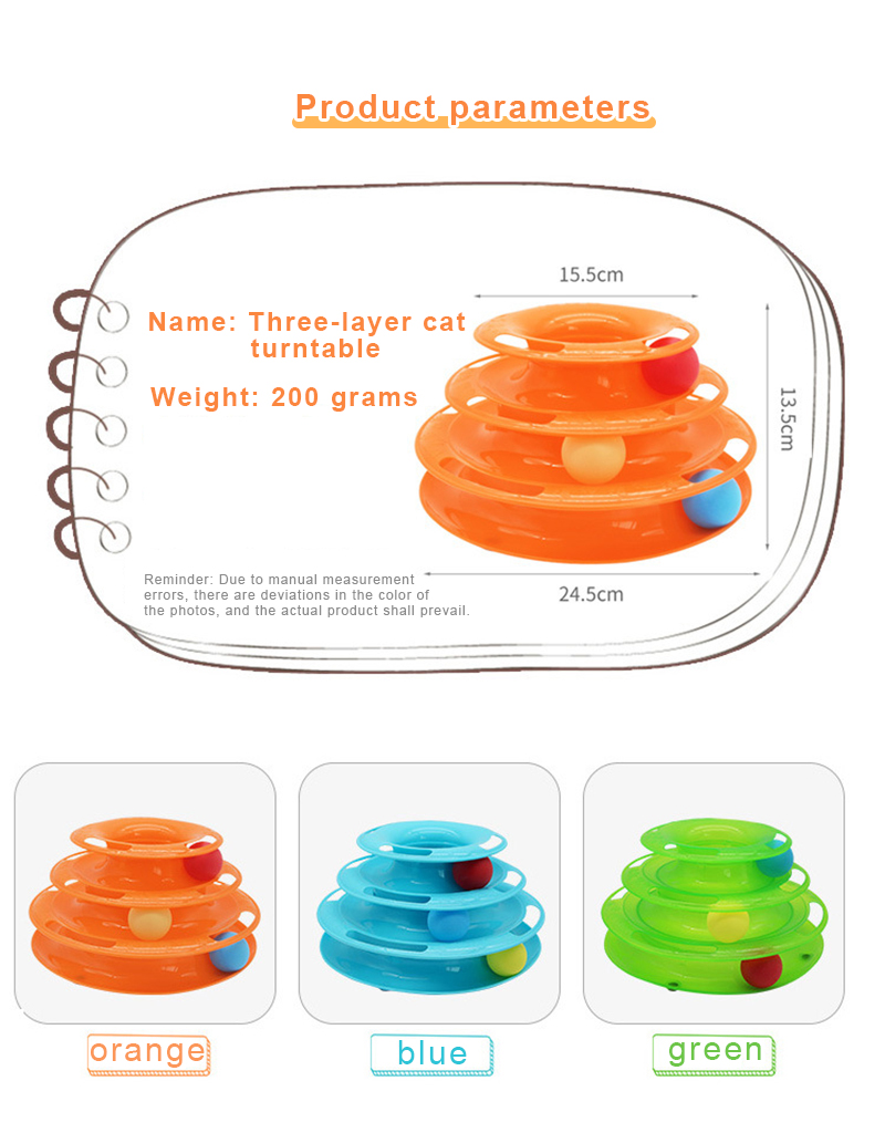 Interactive Tower Cat Toy Turntable Roller Balls Toys for Cats Kitten Teaser Puzzle Track Toy Pets Training Supplies Accessories