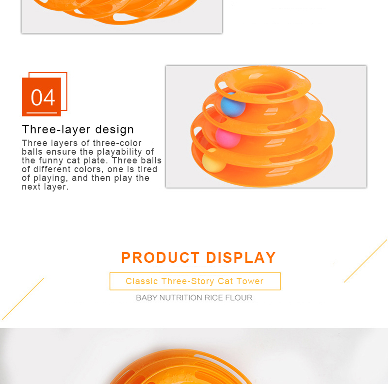 Interactive Tower Cat Toy Turntable Roller Balls Toys for Cats Kitten Teaser Puzzle Track Toy Pets Training Supplies Accessories