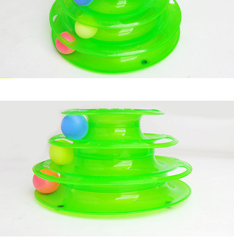 Interactive Tower Cat Toy Turntable Roller Balls Toys for Cats Kitten Teaser Puzzle Track Toy Pets Training Supplies Accessories