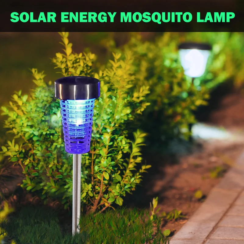 Solar Anti Mosquito Lamp LED Fly Killer Stainless steel Bug Trap Rainproof Outdoor For Garden Insect Exterminator - Image 3