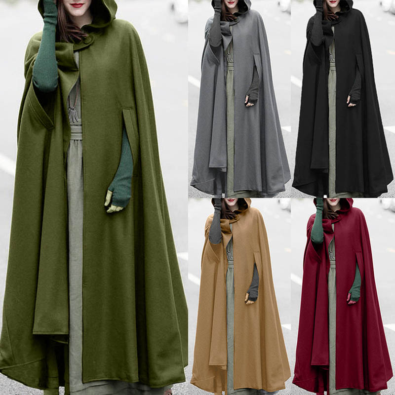 Stylish Long Cape Cloak Hooded Wool Blend Cloak Coat Warm Cosplay Jackets Outwear Windbreaker Stylish Long Cape Cloak Hooded Wool Blend Cloak Coat Warm Cosplay Jackets Outwear Windbreaker