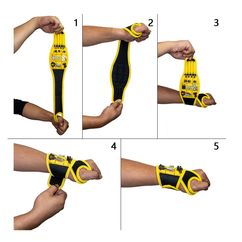 Magnetic Wristband Holds Nails, Drill Bit. Gift for Father, Boyfriend Magnetic Wristband Holds Nails, Drill Bit. Gift for Father, Boyfriend