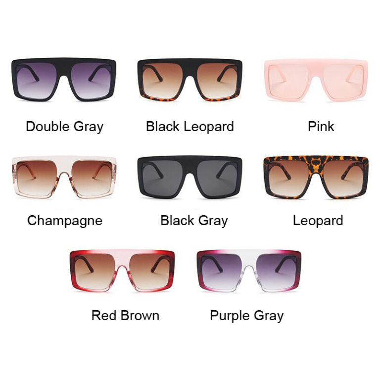 Fashion Pink Square Sunglasses Oversized Big Frame Luxury Brand Designer Vintage Gradient Oculos - Image 3